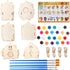 Coloch 6 Pack DIY Birdhouse Kits, Wooden Crafts for Children to Build and Paint, Includes Paints and Brushes