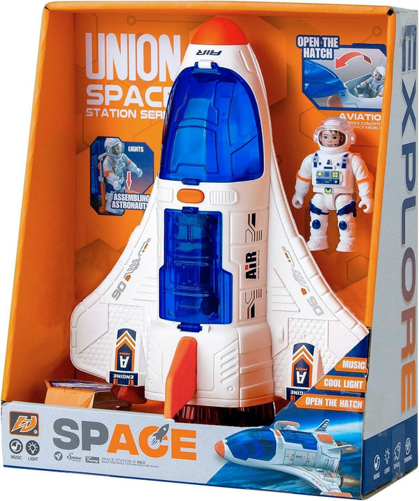 Wbzle Spaceship Shuttle Toy with Astronaut Figure - Fun Rocket Ship Space