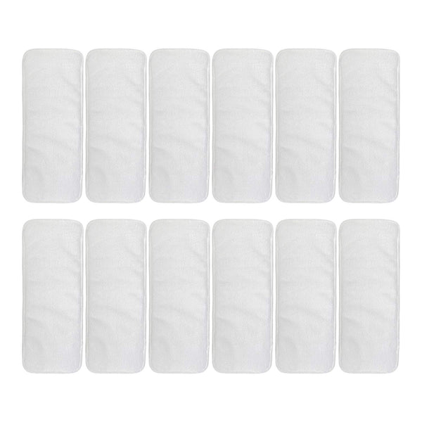 ALVABABY 12pcs Microfiber Inserts,Soft Cloth Diaper Liner,3-Layer Absorbent Inserts,Reusable for Baby Cloth