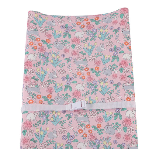 Set 3 Pack Changing Pad Cover Jersey Knit Ultra Soft for Baby Boys Girls Floral/Grey Rabbit/Pink