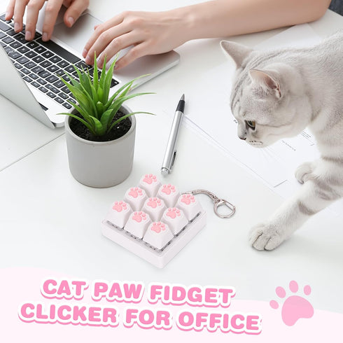 Netholid Cat Paw Keyboard Fidget Toys for Adults Clicky Keycap Clicker Keychain for Autism ASMR Work Stress Relief ADHD