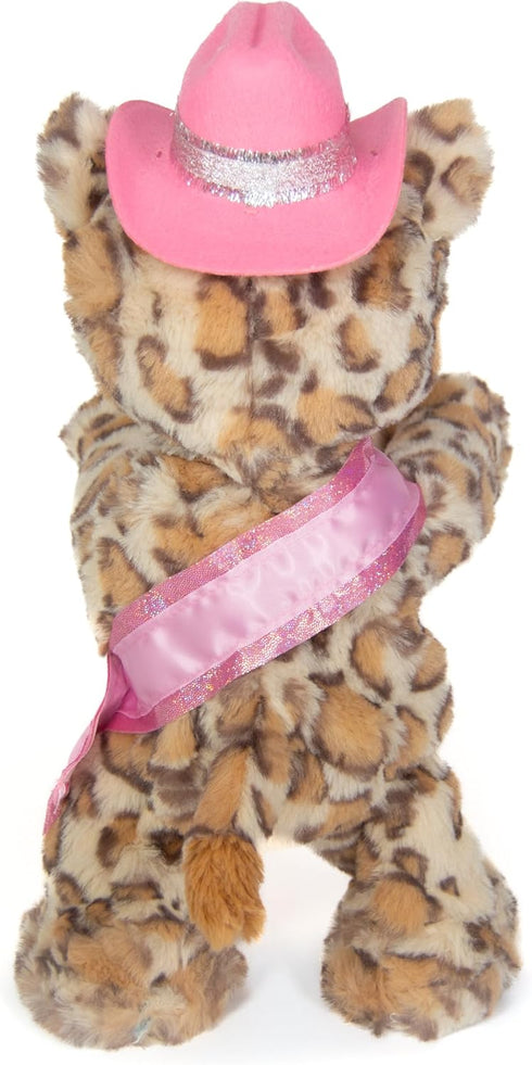 Cuddle Barn - Girl's Night Gina, 14 Inches Animated Musical Singing Dancing Party Leopard Plush Toy