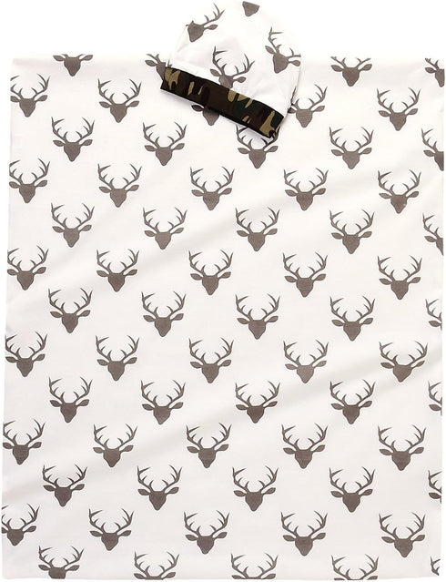 Soft Cotton Newborn Baby Swaddle Receiving Blanket, Deer Printed Bath Towel with Hat Sets