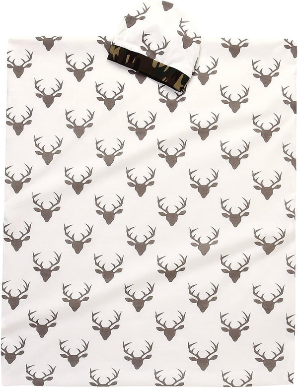 Soft Cotton Newborn Baby Swaddle Receiving Blanket, Deer Printed Bath Towel with Hat Sets