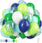 12 Inch Blue and Green Balloons, Navy Blue Dark Green Latex Balloons with Confetti for Birthday Jungle Party