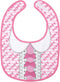 Littleforbig Cotton Waterproof Babydoll Printed Adult Bib - Adjustable Velcro Closure, Pretty in Pink Sissy Bib