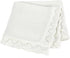 Knitted Baby Blanket, 100% Cotton Receiving Swaddle Crib Blanket, 40 x 31 Inch, White for Newborns