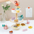 MIKNEKE Set Set Sets Wooden Dessert Cake Tea Party for Little Girls Toys, Pretend Play Kids Tea for Toddlers Wood Toys