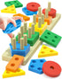 Montessori Toys for 1-3 Year Old Boys and Girls, Wooden Sensory Toys for Ages 2-4, Educational Toddler Learning