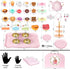 Set 49PCS Set Playset, Set 3-8, iAOVUEBY Tea Party for Little Girls, Princess Tea Time Toys Including Tea Dessert