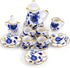 15 Pieces Miniature Porcelain Tea Cup Set, Mini Flower Pattern Teapot, Dollhouse Kitchen Accessories (Retro Flower