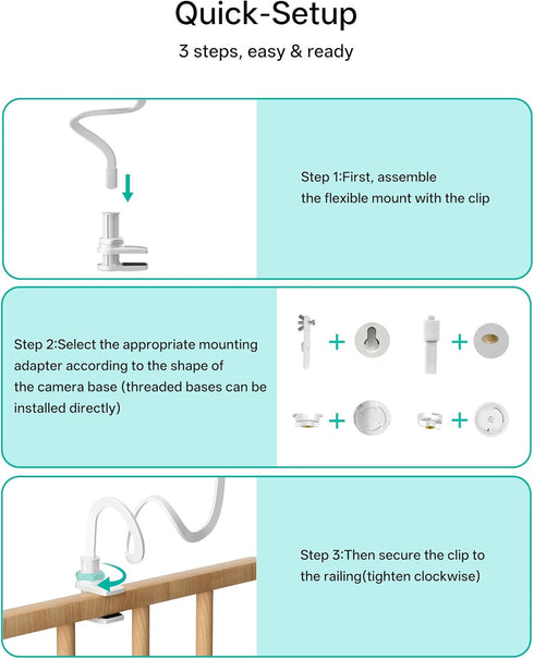 Jartoo HB65/HB40/HB6560/HB6339/HB6550 Momcozy, 16.9" Baby Monitor Mount Compatible with HelloBaby Pro, Infant Optics