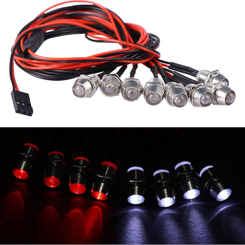 RC Scale Crawler LED Light Kit, Headlights and Taillight Combo for 1/10 Slash RC Truck