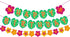 Hawaiian Party Happy Birthday Banner for Tropical Luau Party Decorations with Palm Leaf