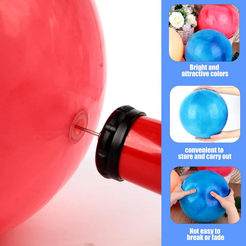 FUTUREPLUSX Large Bouncing Balls, 14inch Marbleized Bouncy Balls 2PCS with Hand Air Pump for Beach Game Fun.