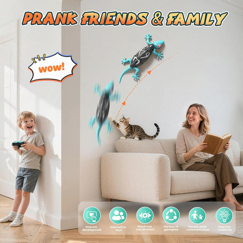 3+Years KETIEE RC Wall Crawler Gecko: Wall Climbing Gecko Toy for Kids, Remote Control Climbing Lizard with Led Glowing