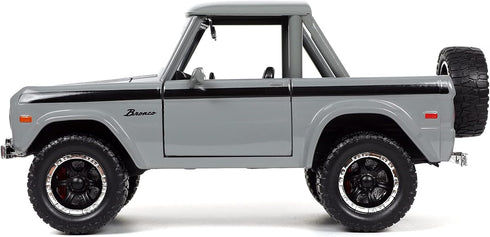 1:24 1973 Jada Toys Just Trucks Ford Bronco Die-cast Car Grey, Toys for Kids and Adults
