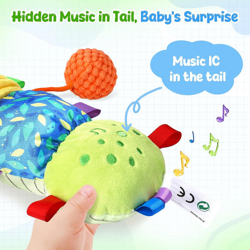 CAHILON 0-6 6-12 Tummy Musical Caterpillar Baby Toys Months, Multi-Functional Sensory Time Toys for Newborn Infants