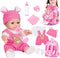 12" Baby Doll With Bear Pattern Backpack Carrier In Gift Box,12 Inch