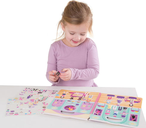 Melissa & Doug Puffy Sticker Activity Book - Day of Glamour, 196 Reusable Stickers, FSC Certified
