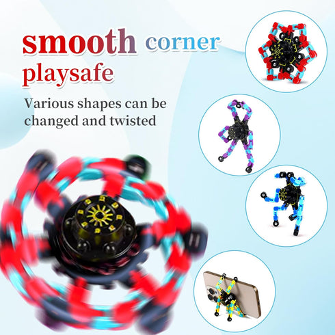 Hdnpea 12PCS Easter Basket Stuffers for Kids, Glow Transformable Fidget Spinners for Kids and Adults, Stress Relief