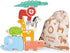 Happy Stacking Safari – 7pc Wooden Stacking Toy for Toddlers – Colorful Balancing Activity Toy with Bag