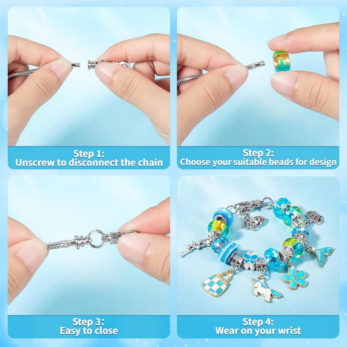 8-12, Set 4-6 7 8 BLmukce Charm Bracelet Making Kit for Girls Ages DIY Jewelry Making Kit & Craft with Beads, Charms