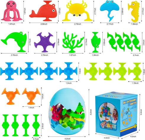 HYSZXUS 27 4-8,Sensory 3 4 5 6 7 Bath Toys - PCS Suction Cup Toys Bathtub Toy Shower Toy for Kids Ages Toys for Year