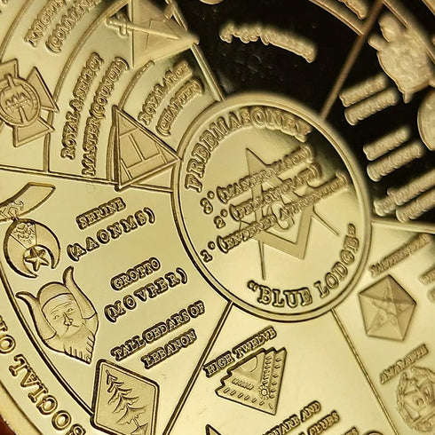 Masonic Coin Master Mason Freemason Lodge Family Map Working Tools