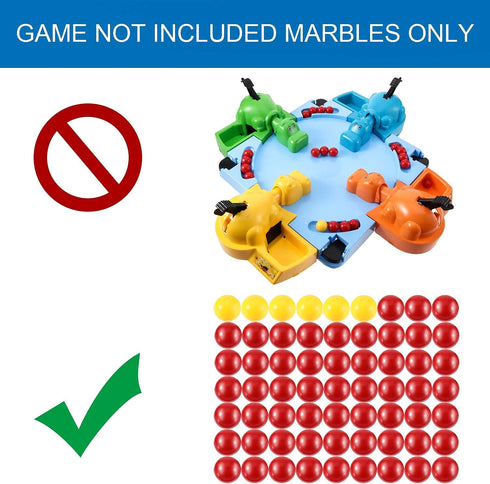 Gejoy 63 Pieces Game Replacement Marbles, 3 Set Compatible with Hungry Hippos, 57 Red and 6 Yellow Balls