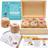 Kids Yoga Wooden Dice with Yoga Cards - Fun Exercise Dice for Kids, 12 Yoga Cards with Wooden Gift Box