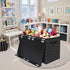 Toy Chest Box Storage Bins for Kids, Large Collapsible Organizer with Fabric Flip-Top Lid & Handles, Black 24.5x13x16