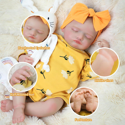 20 Inch Set 3+. Babeviimt Reborn Baby Dolls - Realistic Sleeping Newborn Baby Doll Girls Lifelike Full Vinyl Body