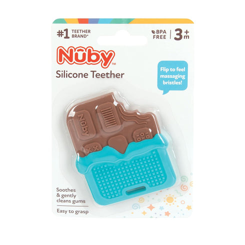 Nuby All Silicone Chocolate Bar Teether - Suitable for 3+ Months