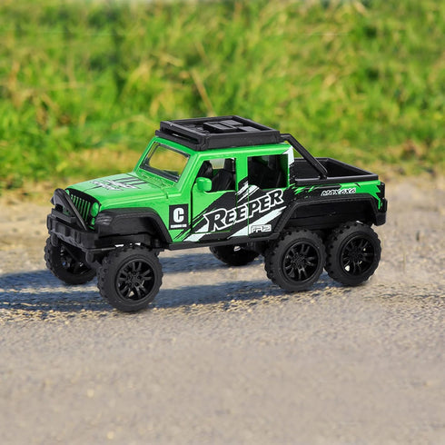 Diecast Toy Trucks 4 Pack, Pull Back Toy Cars with Openable Doors for Boys and Toddlers (Colorful)