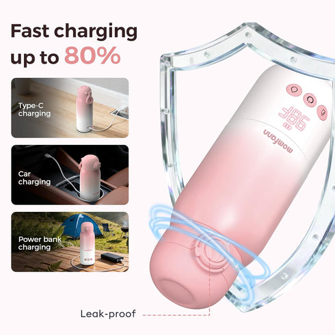 12 Portable Bottle Warmer for Travel, Dual Heating Modes for Breastmilk & Water, Portable Bottle Milk Warmer with Fast