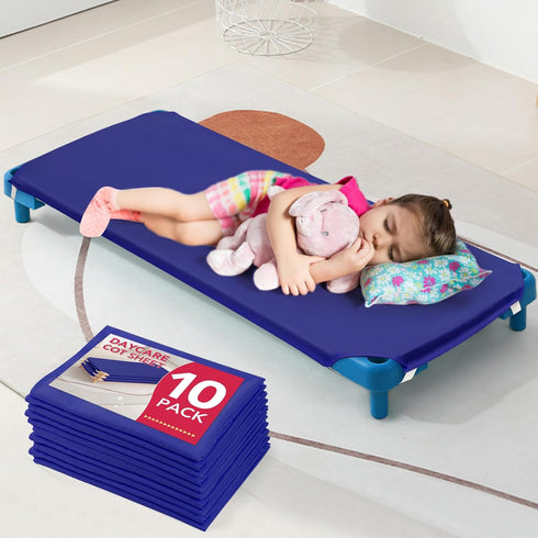 RowinsyDD 10 Pcs Cot Sheets for Daycare, 23"" X 51"", Blue Daycare