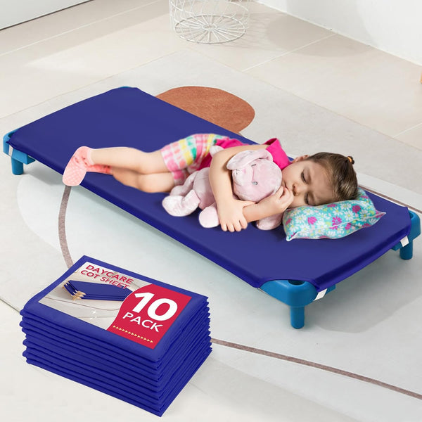 RowinsyDD 10 Pcs Cot Sheets for Daycare, 23"" X 51"", Blue Daycare