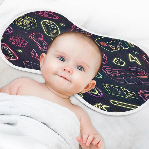 YETTASBIN Gamepad Muslin Baby Burp Cloth, Super Soft Absorbent Cotton Burp Rag Baby Bibs Feeding Cloth for Newborn Boys