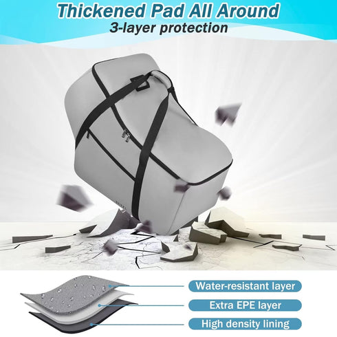 SCTEL Car Seat Travel Bag Fit All Nuna Pipa Car Seat and Base, Doona Infant Car Seat Stroller, Padded Car Seat Bags