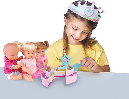 Nenuco Happy Birthday Baby Doll with Birthday Cake, Cute Dress, Birthday Crown, 14" Doll