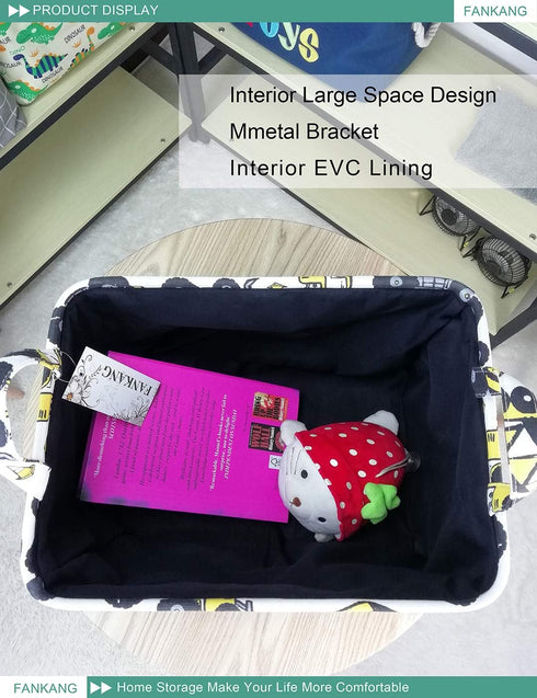 FANKANG Rectangular Laundry Basket, Nursery Storage Fabric Bin, Storage Hamper, Gift Baskets (Engineering)