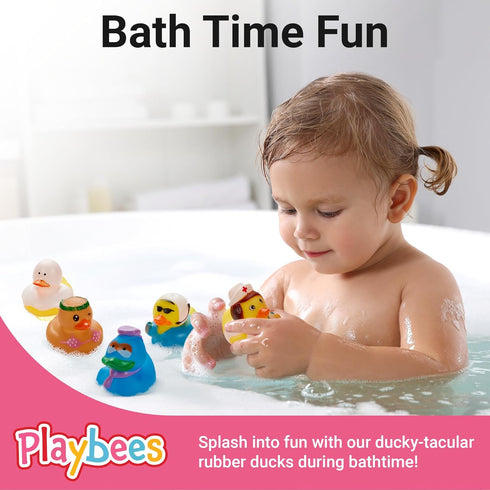 Assorted Mini Rubber Ducks in Bulk, 25 Pcs for Kids Baby Bath Shower Toys, Birthday Gifts