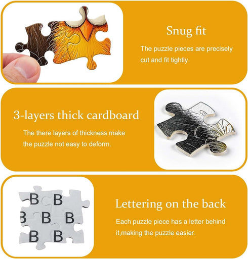 PICKFORU 1000 Funny Chicken Puzzle for Adults Pieces, Abstract Chicken Jigsaw Puzzle, Cute Animal Rooster Puzzle