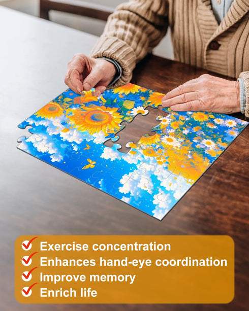 6 Pack 48 Yigney Large Piece Jigsaw Puzzles for Seniors Alzheimer Products for Elderly Dementia Activities Memory Game