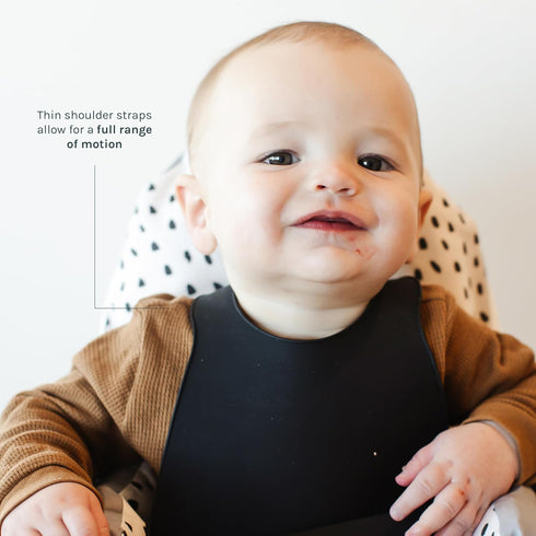 Yeah Baby Goods Silicone Baby Bib for Unrestricted Movement Waterproof, Adjustable Toddler Silicone Bib with Food