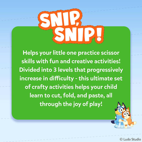 3, 4, 5, 6, 7 Skillmatics Scissor Skills Activity Book - Snip Snip Bluey, Preschool Cutting & Creative Activities, Felt