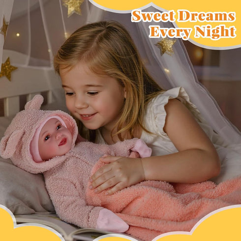 15-Inch Set, 3+, BABESIDE Baby Doll with Feeding Lightweight First Baby Doll for Kids Realistic Baby Girl with Soft
