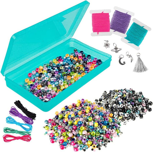 Fashion Angels Galaxy Bead Super Set (12679), 2,000+ Beads with Keeper Case, Makes 50+ Bracelets, Alphabet Charms, Pearlescent & Metallic Beads, Metal Charms, Includes Inspiration Guide by Fashion Angels
