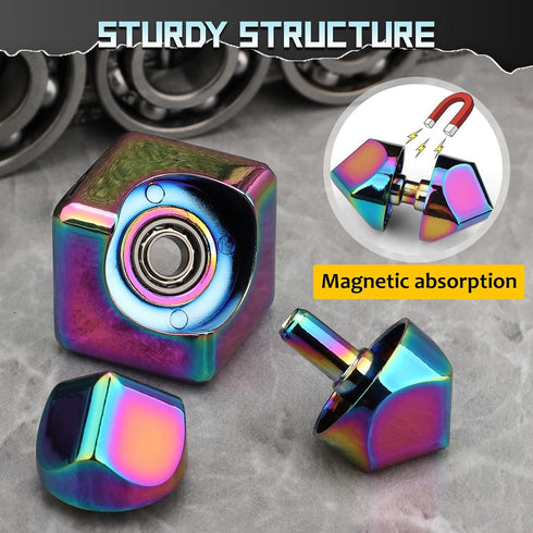 LNCOJOLM Fidget Spinner Cube Toy for Teen Adult Kid, Metal Fidget Block Hand Spinner for Stress Relief, Cool Stuff EDC